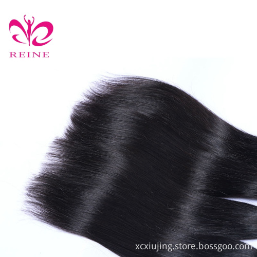 Overnight shipping straight peruvian hair virgin hair bundles with 13*4 frontal  Malaysian Straight Hair